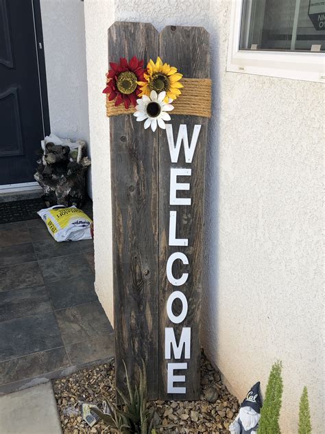 Rustic Welcome Sign Picket Fence Crafts Fence Board Crafts Fence