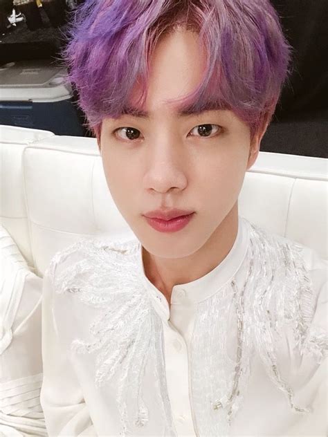 Pin By Mickymouse On Seokjinie In 2020 Bts Jin Purple Hair Seokjin Bts