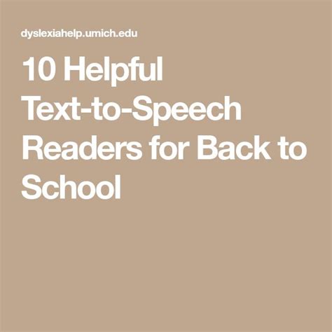 10 Helpful Text To Speech Readers For Back To School Speech Back To