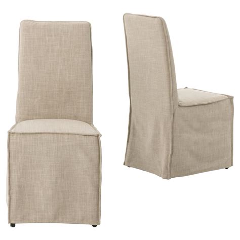 Cushion / pillow cover patterns. Lena Modern Classic Light Linen Slipcover Dining Chair - Pair