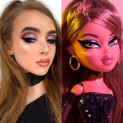 influencers are doing their makeup like bratz dolls for the instagram bratzchallenge and you