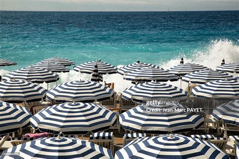 Umbrellas On The Beach In Nice High Res Stock Photo Getty Images