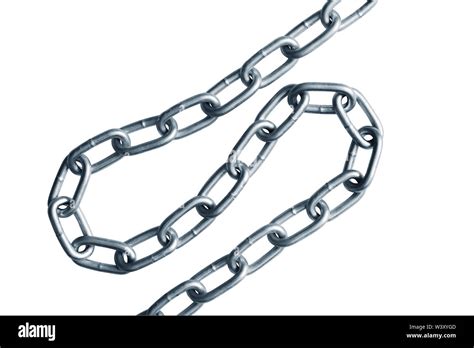 Metal Chain Isolated On White Background With Clipping Path Stock Photo
