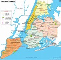 New York boroughs map - Map of NYC and boroughs (New York - USA)