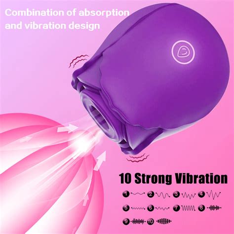 10 Speed Rose Vibrator G Spot Dildo Clitoral Sucker For Women Sex Toys Vibrador Ebay