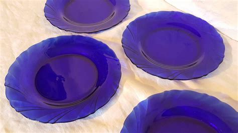 Cobalt Blue Duralex Salad Plate French Cobalt Blue Glass Luncheon Plate French Kitchen