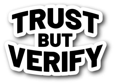 Trust But Verify Slogan Vinyl Sticker Car Bumper Decal Etsy