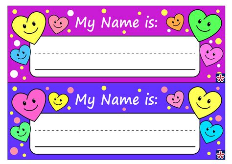 Student Name Tag Template