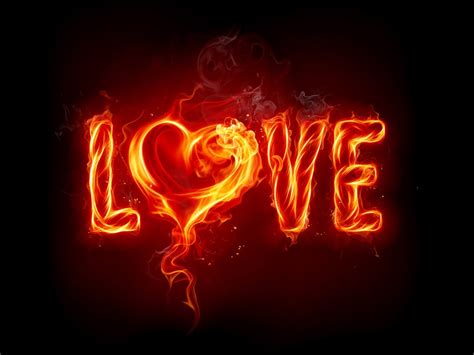 Pozadine Za Desktop Ljubavne Slike Natpis Love U Plamenu