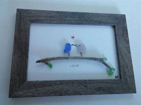 Sea Glass Bird Art Youre My Person Sea Glass Art Etsy Canada