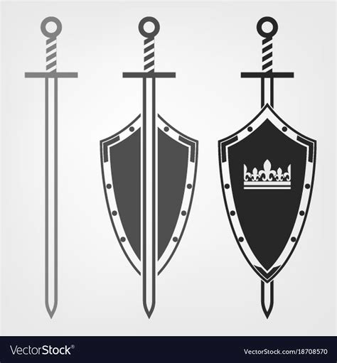 Swords And Shield Royalty Free Vector Image Vectorstock