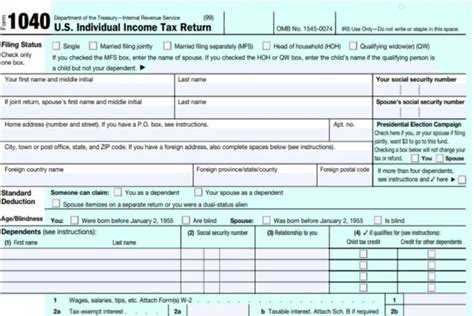 1040 Form 2021 Federal Income Tax Return Printable Form 2021
