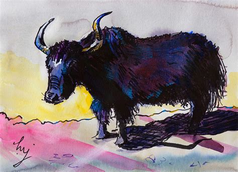 Yak Painting Painting By Mike Jory Fine Art America