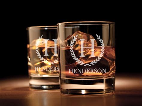 Personalized Engraved Whiskey Glass Rocks Glass Scotch