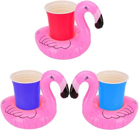 Inflatable Drink Holder 16 Packs Flamingos Floats Inflatable Cup
