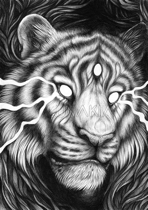 Tiger Eyes Monochrome By Lunakia On Deviantart