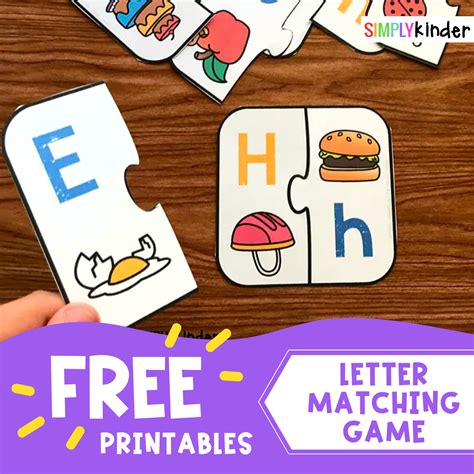 Free Printable Letter Matching Game Simply Kinder