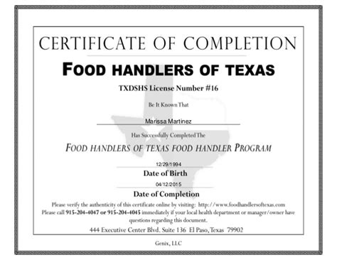 Efoodhandlers' online certificate, permit or license shows the texas public you have been trained on proper food handling and preparation practices. Food handlers certificate