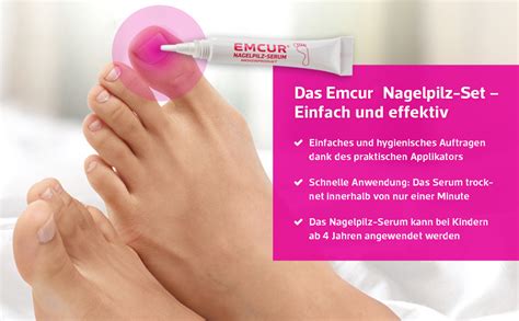 Emcur Nagelpilz Set Nagelpilz Serum mit Behandlungsplan mit 10 Nagelfeilen Zehennägel