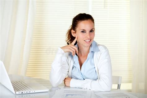 Young Caucasian Secretary Looking At You Stock Photo Image Of