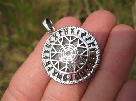 925 Sterling Silver Black Sun Wheel Viking Norse Germanic Symbol