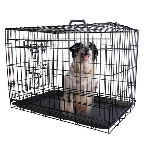 48 Inch Dog Cat Cage Pet Crate Strong Wire Folding Suitcase Kennel