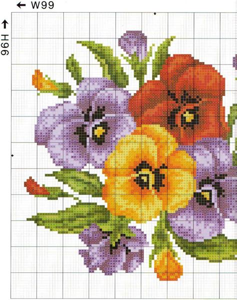 So, grab some cotton from your yarn stash and get started on one of these great patterns today. Free Cross stitch pattern Pansies | DIY 100 Ideas