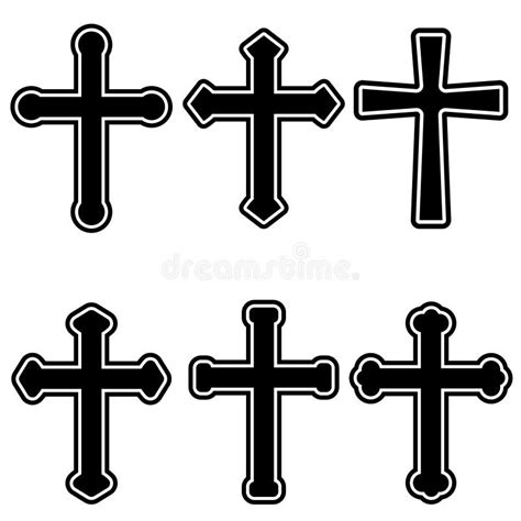 Set Of Illustrations Of Christian Religious Crosses Design Element For