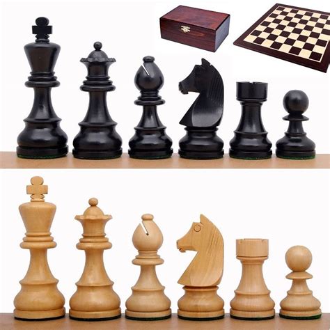 Jeu d'échecs GERMAN (Roi: 8,9 cm) - Hauteur du roi: 8,9 cm - Bois: Buis
