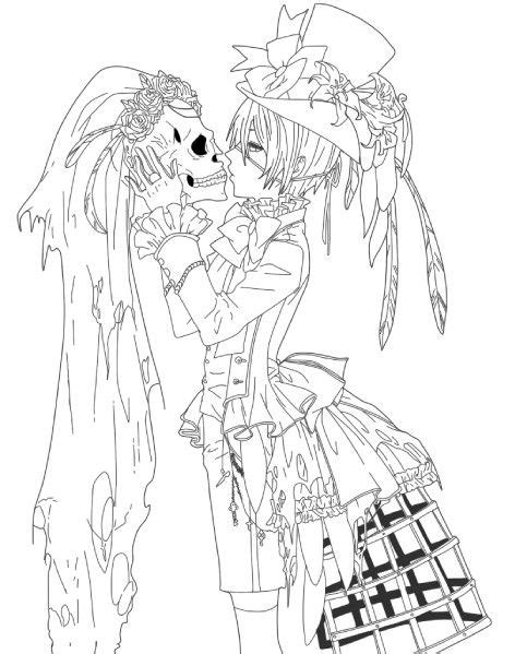 Anime Coloring Pages Scary Coloring And Drawing