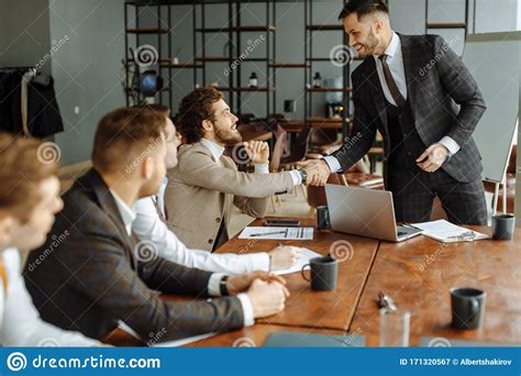 Young Boss Of Company Talk With Employees Stock Image Image Of