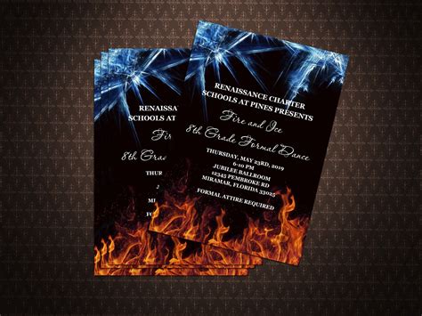 Fire And Ice Invitation Graduation Invitation Birthday Party Etsy