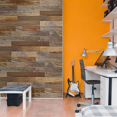 Belleze Solid Pine Barn Wood Board Diy Wall Panels Simple Peel And