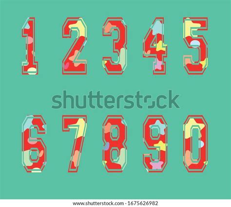 Red Colorful Number Design Vector Stock Vector Royalty Free