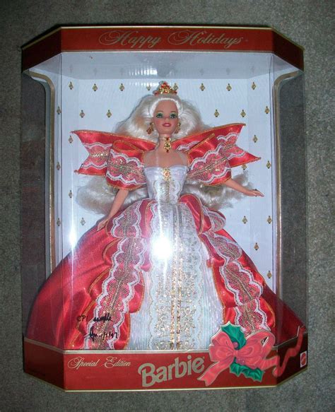 Happy Holidays Barbie 1997 Blonde Collectors Club Edition Sample Doll Ebay Holiday Barbie