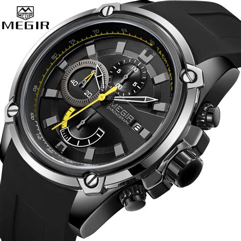 buy megir fashion men watch top brand luxury chronograph waterproof sport mens