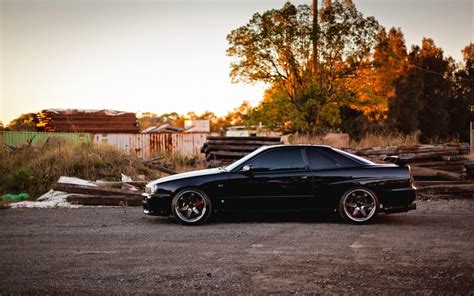 1920x1080 wallpaper nissan skyline, gtr, r34, blue, front view. Wallpapers Car Nissan Skyline GT-R R34 Black Side HD - HD ...
