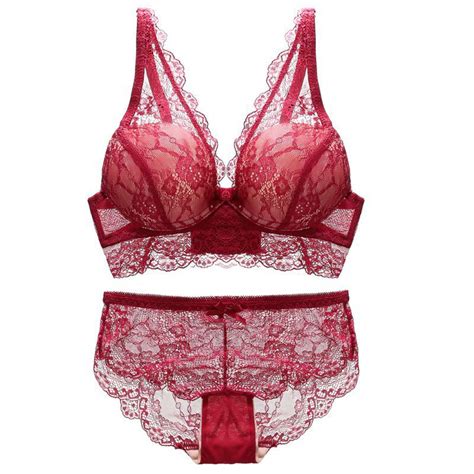 Women Bra Sexy Lingerie Solid Color Lace Embroidery Push Up With Steel Ring Gathering 34 Cup
