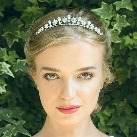 Belle Silver Plated Dainty Crystal Bridal Tiara By Ivory And Co