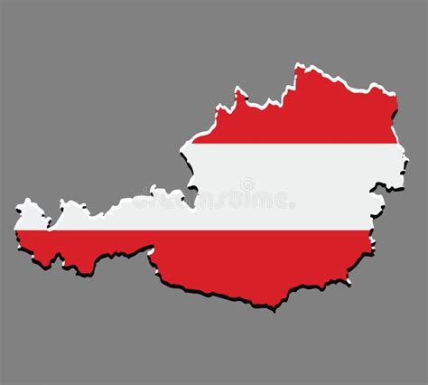 Austria Map Vector With The Austrian Flag Stock Vector Illustration