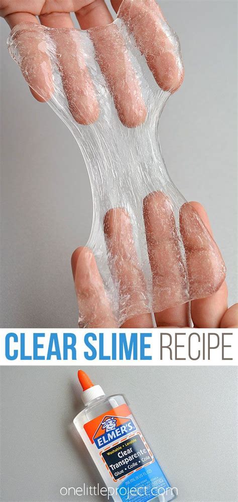 Clear Slime How To Make Clear Slime One Little Project In 2020