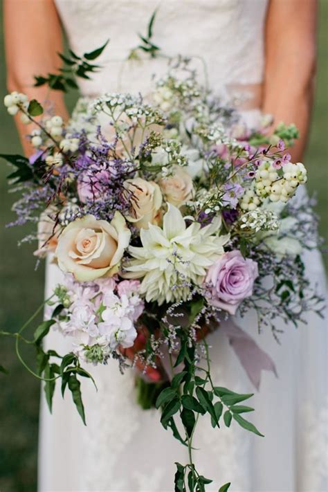 Festive Natural Pink Lavender And Grey Garden Wedding Bohemian