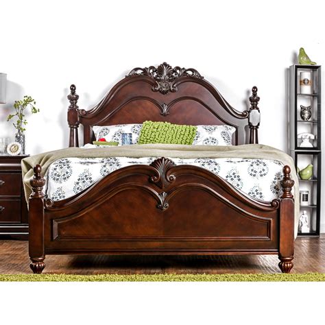 Furniture Of America Diva Cherry Solid Wood Poster Bed Overstock
