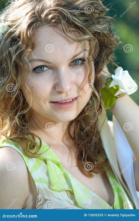 Beauty Girl And Green Grass Stock Image Image Of Expression Girl 13035335