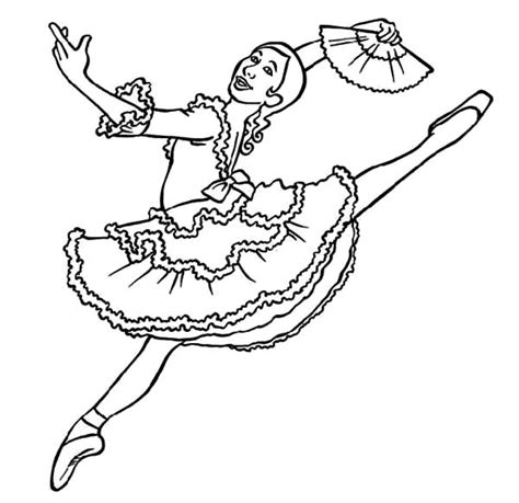 Ballerina Girl Dance Coloring Pages Coloring Sky