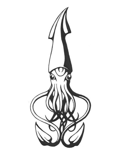 Squid Tattoo Squid Drawing Nautical Tattoo