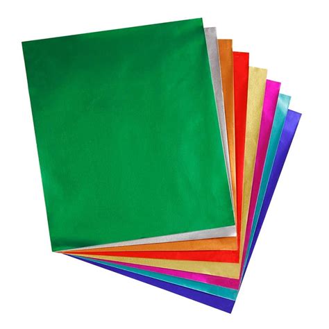 Hygloss Products Metallic Foil Paper Sheets 8 Assorted Colors 8 12
