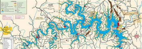 Large Detailed Tourist Map Of Table Rock Lake
