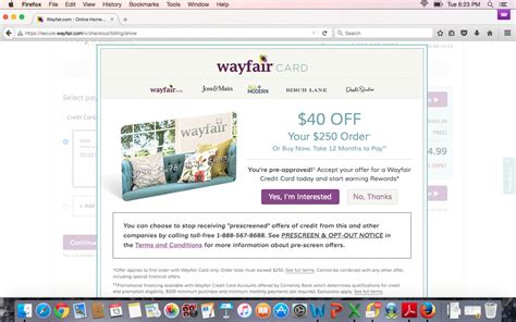 Unfortunately, you can't directly apply for the wayfair mastercard®, but if you apply with a good credit score you'll avoid getting saddled with the wayfair credit card. Wayfair.com Approved SCT!! - myFICO® Forums