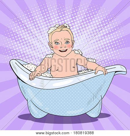 Laughing Baby Bathing Vector Photo Free Trial Bigstock